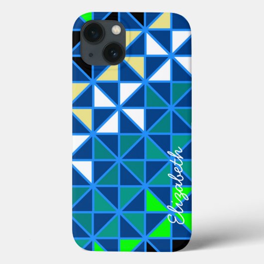 Retro Squares Modern Geometric Pattern Case-Mate iPhone Case (Achterkant)