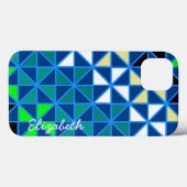 Retro Squares Modern Geometric Pattern Case-Mate iPhone Case (Achterkant (horizontaal))