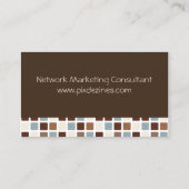 Retro Squares Mosaic Tiles/dark chocola accent Visitekaartje (Achterkant)