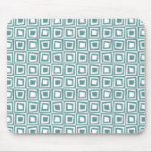 Retro Squares - Ocean Green op White Muismat (Voorkant)