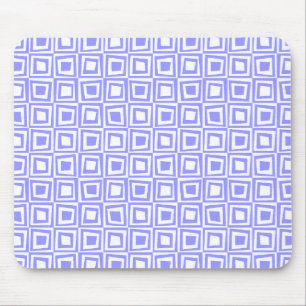 Retro Squares - Pastel Blue op White Muismat