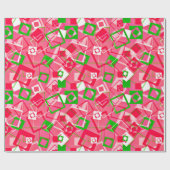 Retro Squares Patroon Cadeaupapier (Vlak)