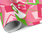 Retro Squares Patroon Cadeaupapier (Rol Hoek)