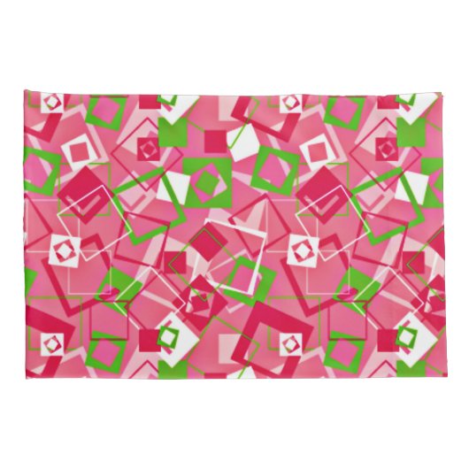Retro Squares Patroon Kussensloop (Achterkant-Rechts)