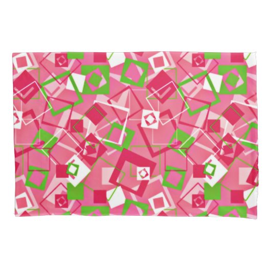 Retro Squares Patroon Kussensloop (Voorkant-Links)