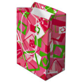 Retro Squares Patroon Medium Cadeauzakje (Achterkant Gekanteld)