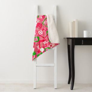 Retro Squares Patroon Sherpa Deken