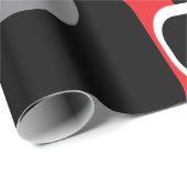 Retro Squares Pattern Red Black White Grey Cadeaupapier (Rol Hoek)