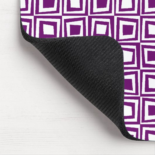 Retro Squares - Pruim op Wit Muismat (Hoek)