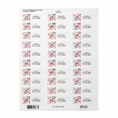 Retro Squares Red Black Gray Pattern Etiket (Full Sheet)