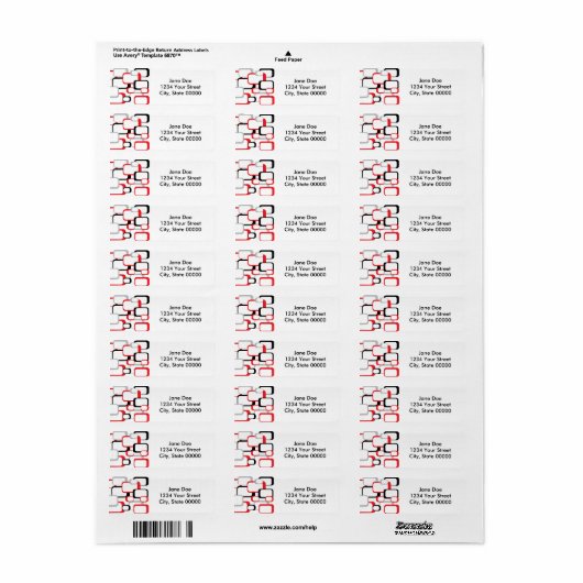 Retro Squares Red Black Gray Pattern Etiket (Full Sheet)