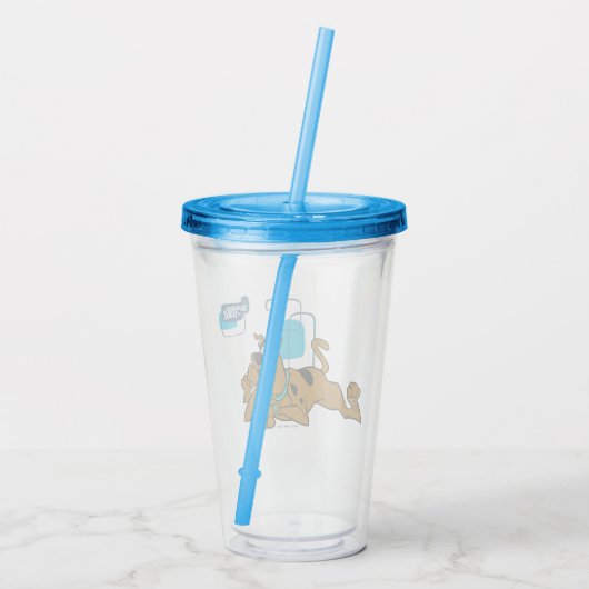 Retro Squares Scooby-Doo neer Acryl Drinkbeker (Achterkant)