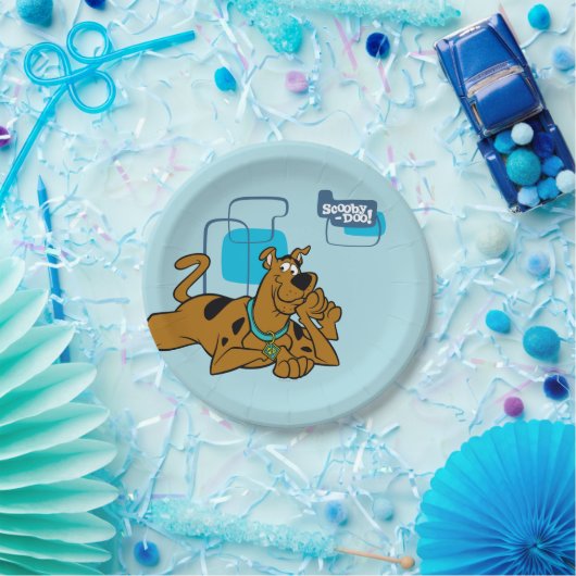 Retro Squares Scooby-Doo neer Papieren Bordje (Feest)