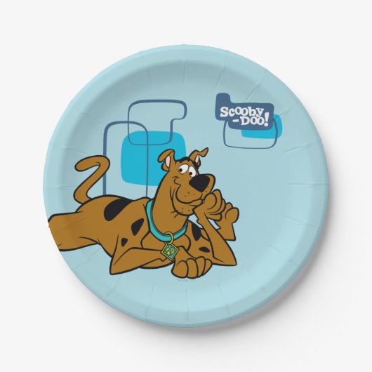 Retro Squares Scooby-Doo neer Papieren Bordje (Voorkant)