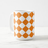 Retro Squares Sinaasappel en wit Retro Koffiemok (Voorkant links)
