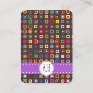 Retro Squares, Squared Pattern - Red Yellow Green Visitekaartje