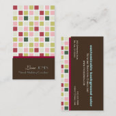 Retro Squares Visitekaartje pure chocolade accent (Voorkant / Achterkant)