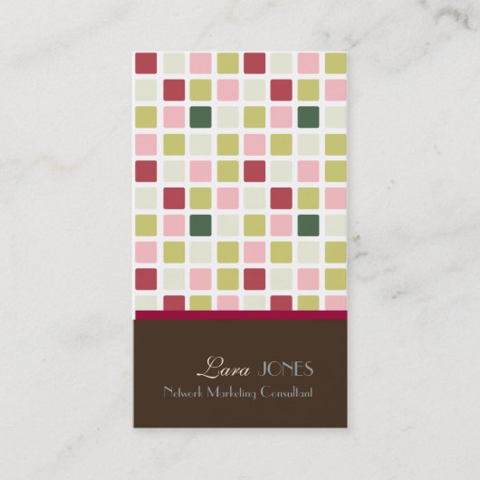 Retro Squares Visitekaartje pure chocolade accent (Voorkant)