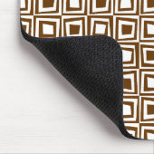 Retro Squares - Walnut on White Muismat (Hoek)