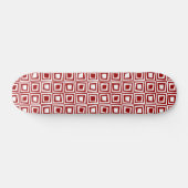 Retro Squares - Wit op Ruby Red Skateboard (Horizontaal)