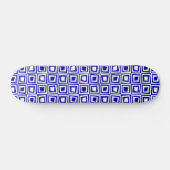 Retro Squares - zwart op donkerblauw Skateboard (Horizontaal)