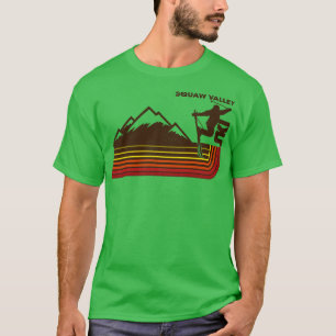 Retro Squaw Valley 70s80s Stijl Skigebied T-shirt