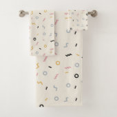 Retro Squiggle Patroon Bad Handdoek (Insitu)