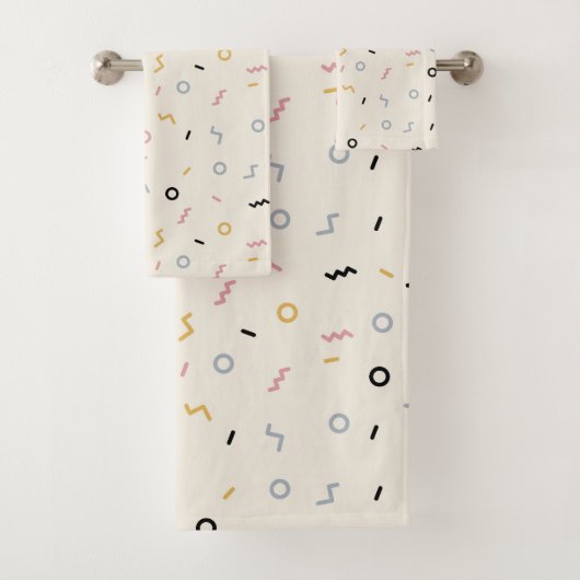 Retro Squiggle Patroon Bad Handdoek (Insitu)
