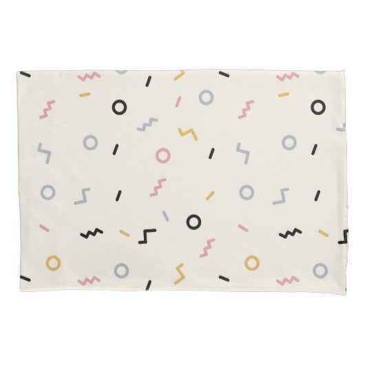 Retro Squiggle Patroon Kussensloop (Voorkant-Links)