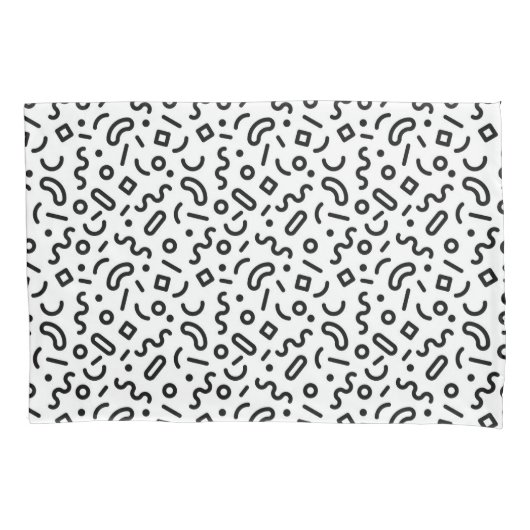 Retro Squiggle Patroon Kussensloop (Voorkant-Links)