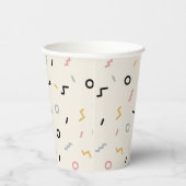 Retro Squiggle Patroon Papieren Bekers (Rechts)
