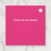 Retro Squiggle Wavy Curve Pink Oranje Weddenschap Bedankjes Labels (Achterkant)