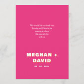 Retro Squiggle Wavy Pink Oranje Weddenschap Menu (Achterkant)