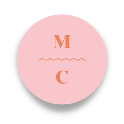 Retro Squiggle Weddenschap Monogram Ronde Sticker