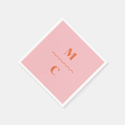 Retro Squiggle Weddenschap Monogram Servet (Hoek)
