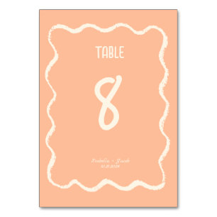 Retro Squiggle Whimsical eigenzinnige perzik bruil Kaart