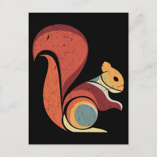 Retro Squirrel Mannen Vrouwen Rodent Animal Briefkaart