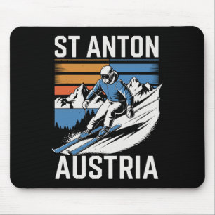 Retro St Anton Oostenrijk Skigebied Muismat