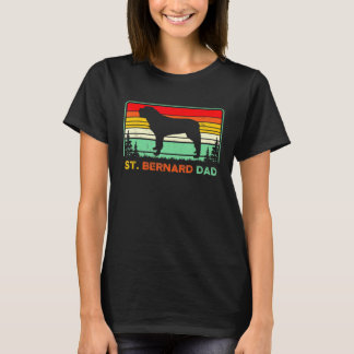 Retro St Bernard Papa Hondenliefhebber Huisdier E T-shirt