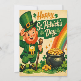 Retro St. Patrick's Day Card Feestdagenkaart
