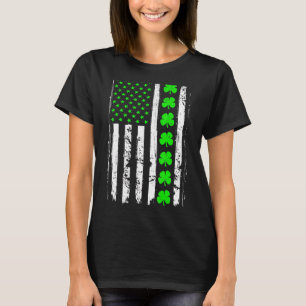 Retro St Patrick's Day Groene Ierse Amerikaanse vl T-shirt