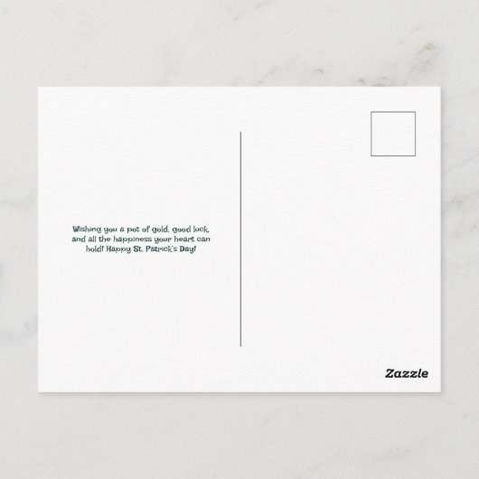 Retro St. Patrick's Day Regenboog Briefkaart (Achterkant)