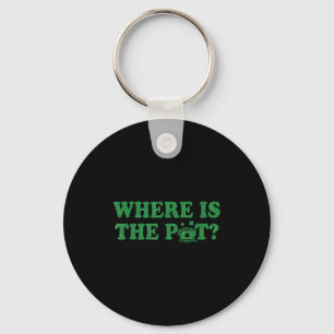 Retro St. Patrick's Day waar is de pot grappig Sleutelhanger