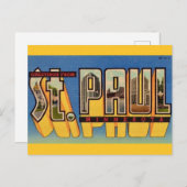 Retro St Paul Minnesota Groeten Briefkaart (Voorkant / Achterkant)