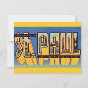 Retro St Paul Minnesota Groeten Briefkaart