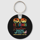 Retro St. Thomas Vakantie 2025 Herinneringen Match Sleutelhanger (Voorkant)