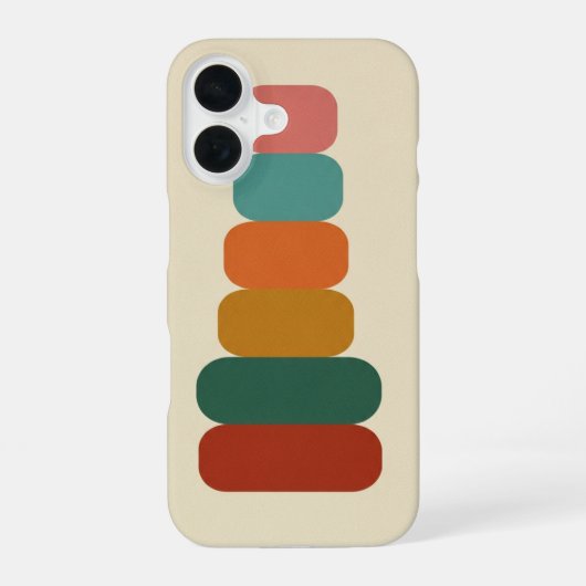 Retro Stacked Rounded Shapes iPhone 16 Hoesje (Achterkant)