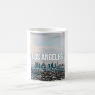 Retro Stadsesthetiek Reizen Los Angeles Silhouet Magische Mok