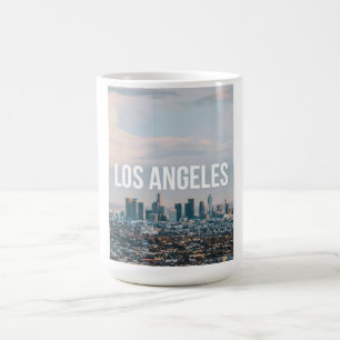 Retro Stadsesthetiek Reizen Los Angeles Silhouet Magische Mok