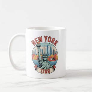 Retro Standbeeld van New York City Liberty Koffiemok